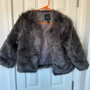 Gray faux fur jacket